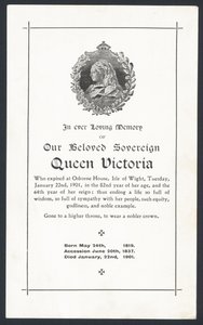 Carte commémorative pour la reine Victoria