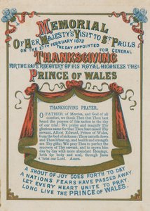 Mémorial de la visite de Sa Majesté à la cathédrale Saint-Paul, Londres, le 27 février 1872 - English School
