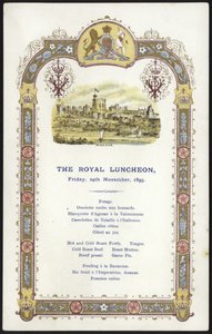 Menu pour le déjeuner royal