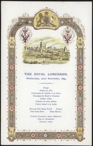 Menu pour le déjeuner royal