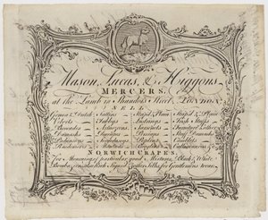 Mercier, Mason Lucas et Higgons, carte de visite - English School