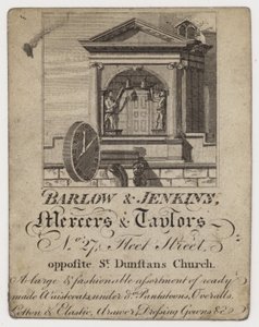 Mercier et tailleur, Barlow & Jenkins, carte de visite - English School