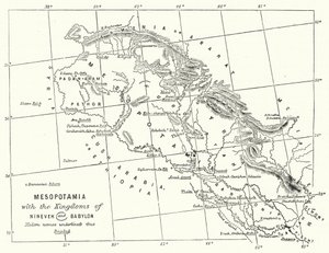 Mésopotamie avec les royaumes de Ninive et Babylone - English School