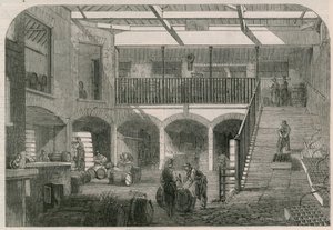Magasins de vin de Messrs Gilbey à Titchfield Street - English School