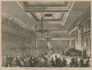 Le nouveau bâtiment de Messrs Metzler & Co - la salle de concert - English School