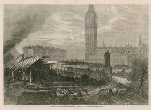 Travaux du Metropolitan District Railway à Westminster - English School