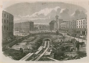 Travaux du Metropolitan Railway à Kings Cross - English School