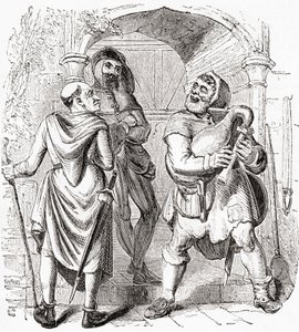 Miller, Manciple et Reeve, de Old England: A Pictorial Museum, pub. 1847 - English School