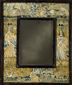 Miroir avec Broderie en Relief, vers 1650-1700 - English School