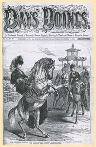 Miss Georgina Sanger, la célèbre dompteuse de chevaux, actuellement en représentation au New Royal Amphitheatre d