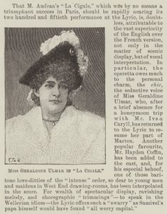 Mlle Geraldine Ulmer dans "La Cigale" (gravure) - English School