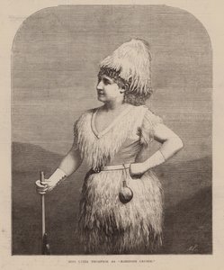 Miss Lydia Thompson dans le rôle de "Robinson Crusoé" (gravure) - English School