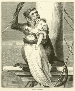 Singe et enfant (gravure)