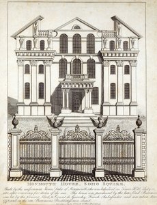 Monmouth House, Soho Square, publié par N. Smith, Gt Mays Buildings, 11 janvier 1791 - English School
