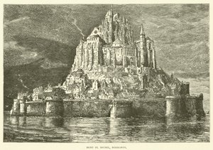 Mont St Michel, Normandie (gravure) - English School