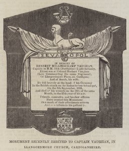 Monument récemment érigé au capitaine Vaughan, dans l