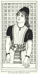 Morgiana sortit en même temps chez un apothicaire et demanda une sorte de pastille (gravure) - English School