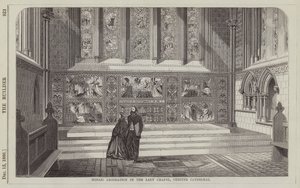 Décoration en Mosaïque dans la Chapelle de la Dame, Cathédrale de Chester (gravure) - English School