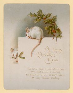 Souris, carte de Noël - English School