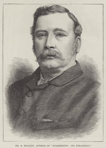 M. B Beasley, auteur de "Bégaiement, son traitement" (gravure) - English School