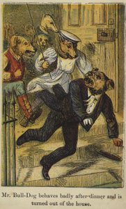 M. Bull-Dog se comporte mal après le dîner et est expulsé de la maison - English School