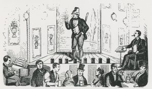 M. C George, le chanteur irlandais, apparaissant au Borough Music Hall, Union Street, Southwark - English School