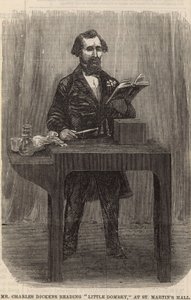 M. Charles Dickens lisant Little Dombey à St Martins Hall - English School