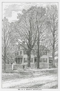 Lieu de naissance de M. DL Moody (litho) - English School