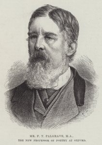 M. F T Palgrave, MA, le nouveau professeur de poésie à Oxford (gravure) - English School