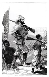 M. Henry Morton Stanley (1841-1904) approchant du lac Tanganyika - English School