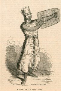 M. Macready dans le rôle-titre de la pièce King John, Théâtre de Drury Lane, Londres - English School