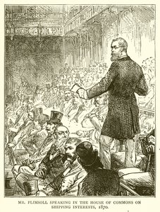 M. Plimsoll parlant à la Chambre des communes sur les intérêts maritimes, 1870 - English School