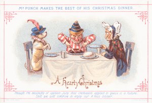M. Punch assis pour le dîner de Noël - English School