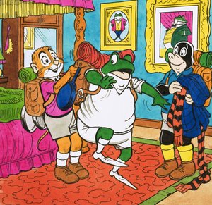 M. Toad se préparant pour une randonnée