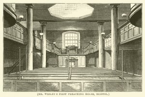 Première maison de prédication de M. Wesley, Bristol (gravure)