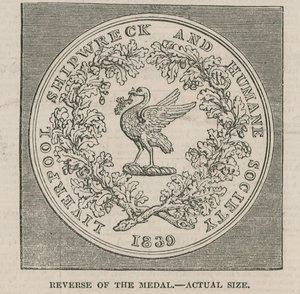 Conception de M. Wyon pour la médaille de la Liverpool Shipwreck and Humane Society - English School