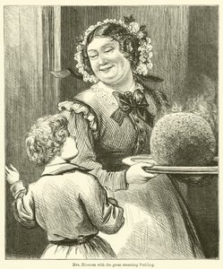 Mme Blossom avec le grand pudding fumant - English School