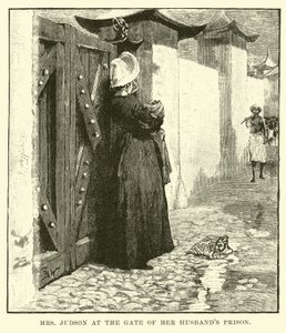 Mme Judson à la porte de la prison de son mari - English School