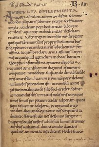Ms. 197 f.1r Règle de Saint Benoît - English School