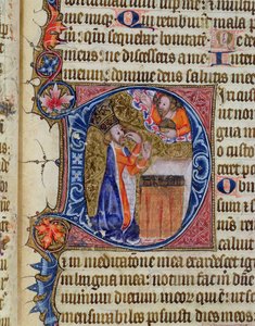 Ms 26 f.22r. Psaume 38, David pointant sa bouche, du Psautier de l