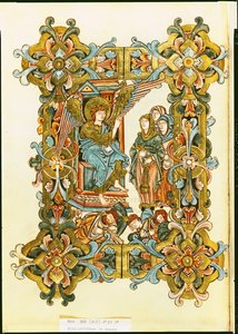 Les Saintes Femmes au Tombeau, du Pontifical de Winchester, fin 10ème au début 11ème siècle