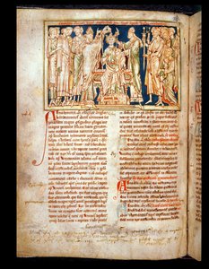 Ms 6712 (A.6.89) fol.115v Édouard le Confesseur (1004-66) miniature de Flores Historiarum, par Matthew Paris, 1250-52