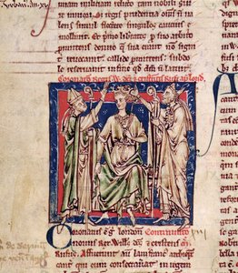 Ms 6712 (A.6.89) fol.126v Guillaume II (vers 1057-1100) miniature de Flores Historiarum, par Matthew Paris, 1250-52 - English School