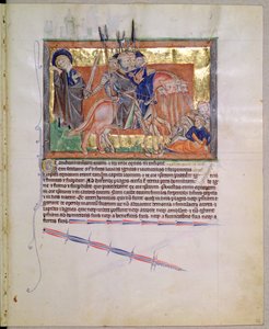 Armée de cavaliers, du Gulbenkian Apocalypse, c.1256-70 - English School