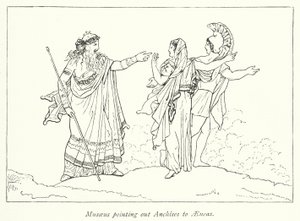 Musaeus montrant Anchises à Énée - English School