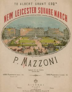 Partition musicale pour New Leicester Square March par P. Mazzoni - English School