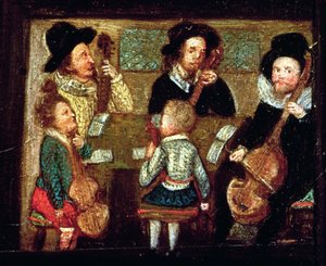 Musiciens à Wadley House (détail) - English School
