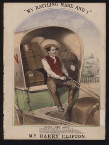 Ma jument bruyante et moi, chanson série-comique par Harry Clifton, couverture de musique victorienne - English School