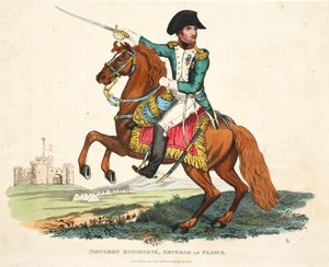 Napoléon Bonaparte, Empereur de France, gravé par Romney, publié par Richard Evans, illustration de An Historical Account of the Battle of Waterloo par William Mudford, 1816 - English School