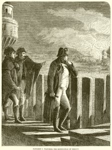 Napoléon Ier regardant la destruction de Moscou - English School